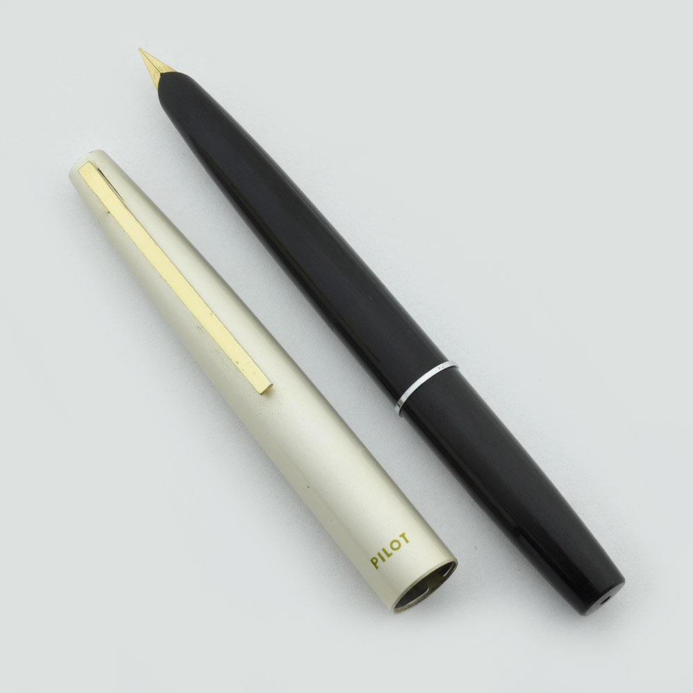 Pilot Pocket Fountain Pen - 1972, Gold Plated Fine Nib, Satin Cap